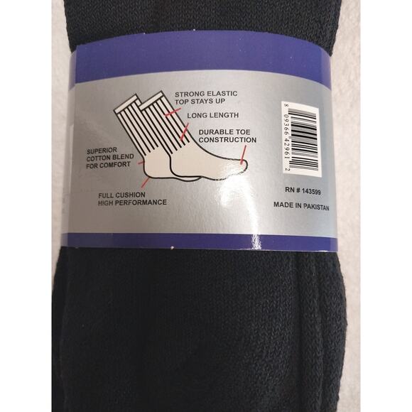 Men's Cotton Athletic Black Sports First Quality Tube Socks Size 9-11 NEW - Picture 6 of 6
